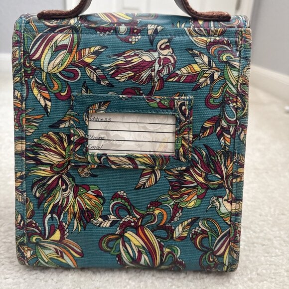 Sakroots Lunch Bag Box Flap Insulated Blue Print Coated Canvas Bird Pattern - Picture 7 of 10